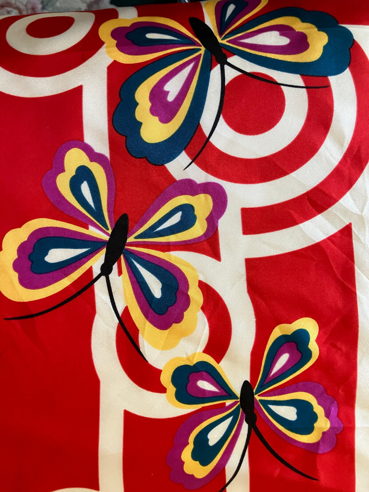 Adrienne Landau Butterfly print Multicolor Silk S… - image 9