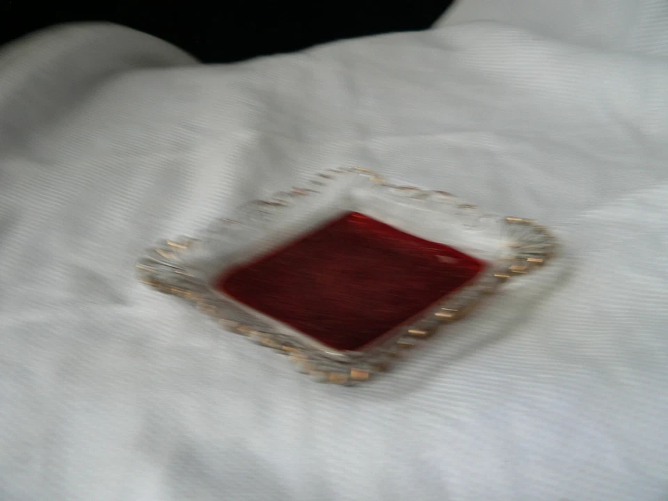 Souvenir Pin tray ruby stain and gold trim Nielson & Jackson, Westmorland   EAPG - Image 4 of 4
