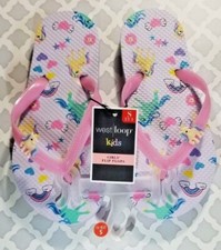 Unicorn Girl's Flip Flops Sandals Pink Fun NEW Slip-On Unicorns Size S 13/1