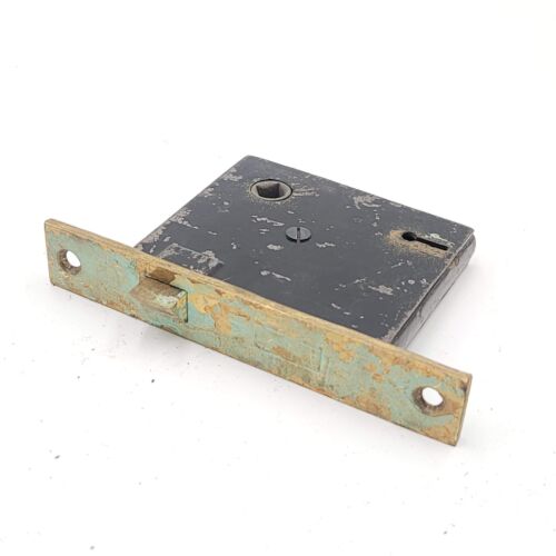 Vintage Mortise Lock Door Hardware Salvage Skeleton Keyhole NO Key 301 - Afbeelding 1 van 9