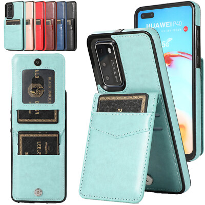 Schutzhülle für Huawei P30 P40 Mate 20 Pro Lite Handy Hülle Tasche Kartenfach