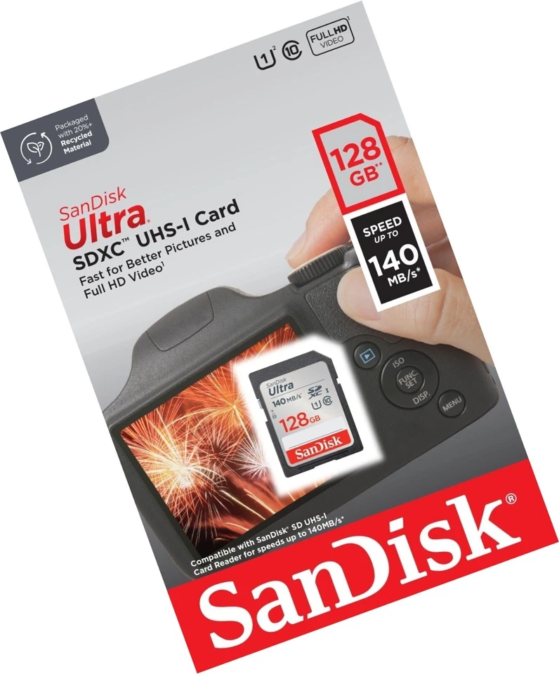 Lote de cartão de memória SanDisk Ultra SD 32 64 128 256 512 GB SDHC classe 10 para câmeras - Imagem 4 de 4
