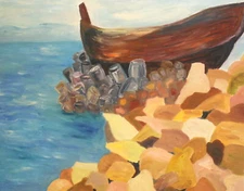 Contemporary realist oil painting seascape