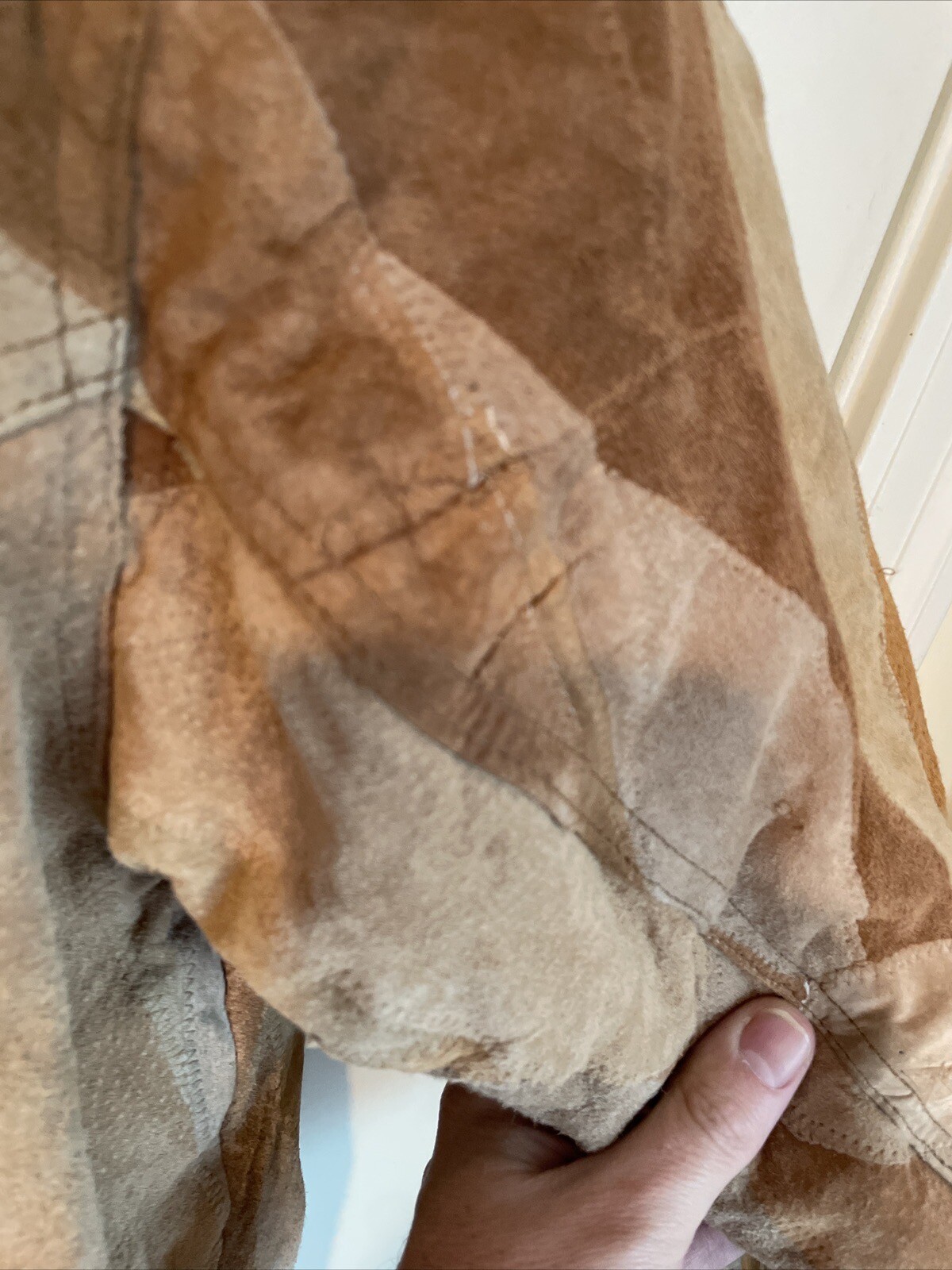 patchwork leather jacket Long Cowboy Western Styl… - image 11