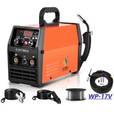 HITBOX 110V 220V MIG Welder 3IN1 Stick MMA LIFT TIG Gasless MIG Welding Machine
