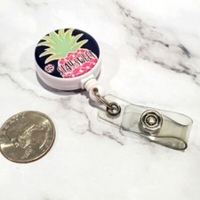 Simply Southern Pineapple " Stay Sweet" Retractable ID Clip