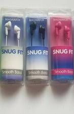 4x Magnavox Snug Fit Smooth Bass Gummy Wired Earbuds MHP4820 NEW pick Color s 