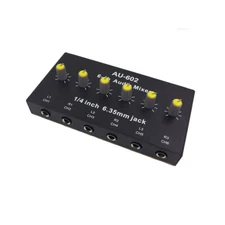 6-way Mono / Stereo 1/4" 6.35mm TRS Audio Mixer USB Charged Sound Distributor 