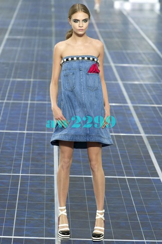 CHANEL SPRING 2013 DENIM RUNWAY DRESS 