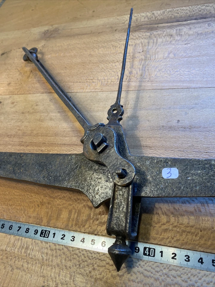 3 old tool / outil ancien BALANCE A FLÉAU FORGÉ XVIIIe DÉCORÉ * - Photo 2/4
