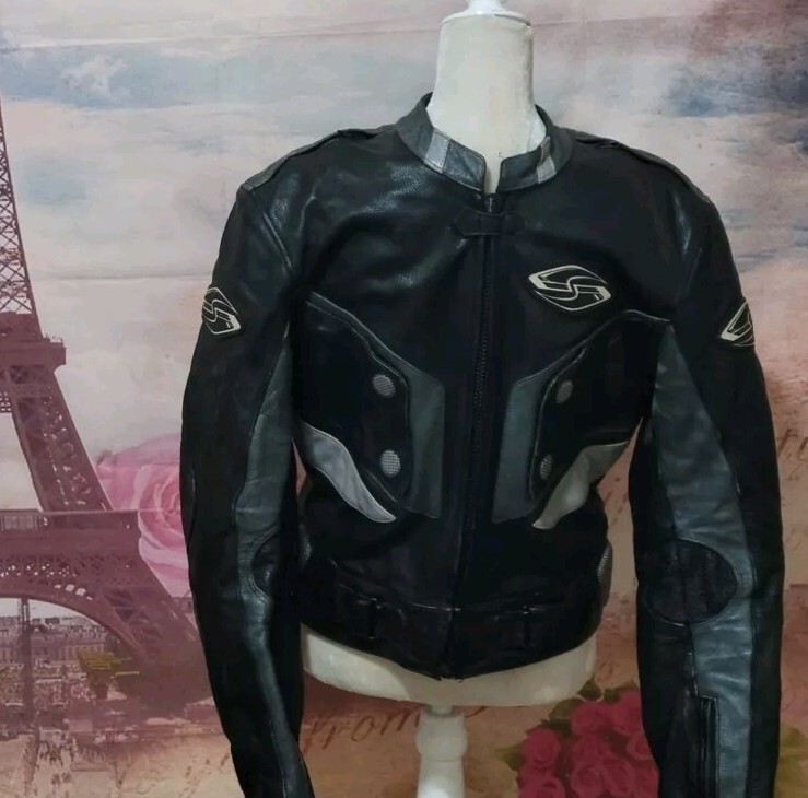 SRS Sonic Racing Genuine Leather Motorcycle Bike Jacket Sz L SRS Sonic Racing Genuine Leather Motorcycle Bike Jacket Sz L