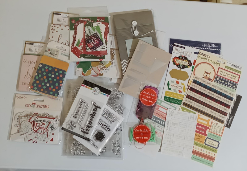 Lot Stickers Embellishments Stamps die cuts Scrapbook paper craft journal cards