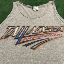 Vintage Talledega Superspeedway Mens NASCAR Tank T-Shirt Size XL Gray Racing