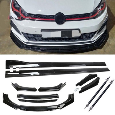 Front Bumper Chin Spoiler Splitter Glossy Black For Volkswagen Scirocco Body Kit