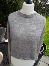 Leichter Cropped Pullover ZARA Gr.L Wolle Alpaka Hellgrau L@@K