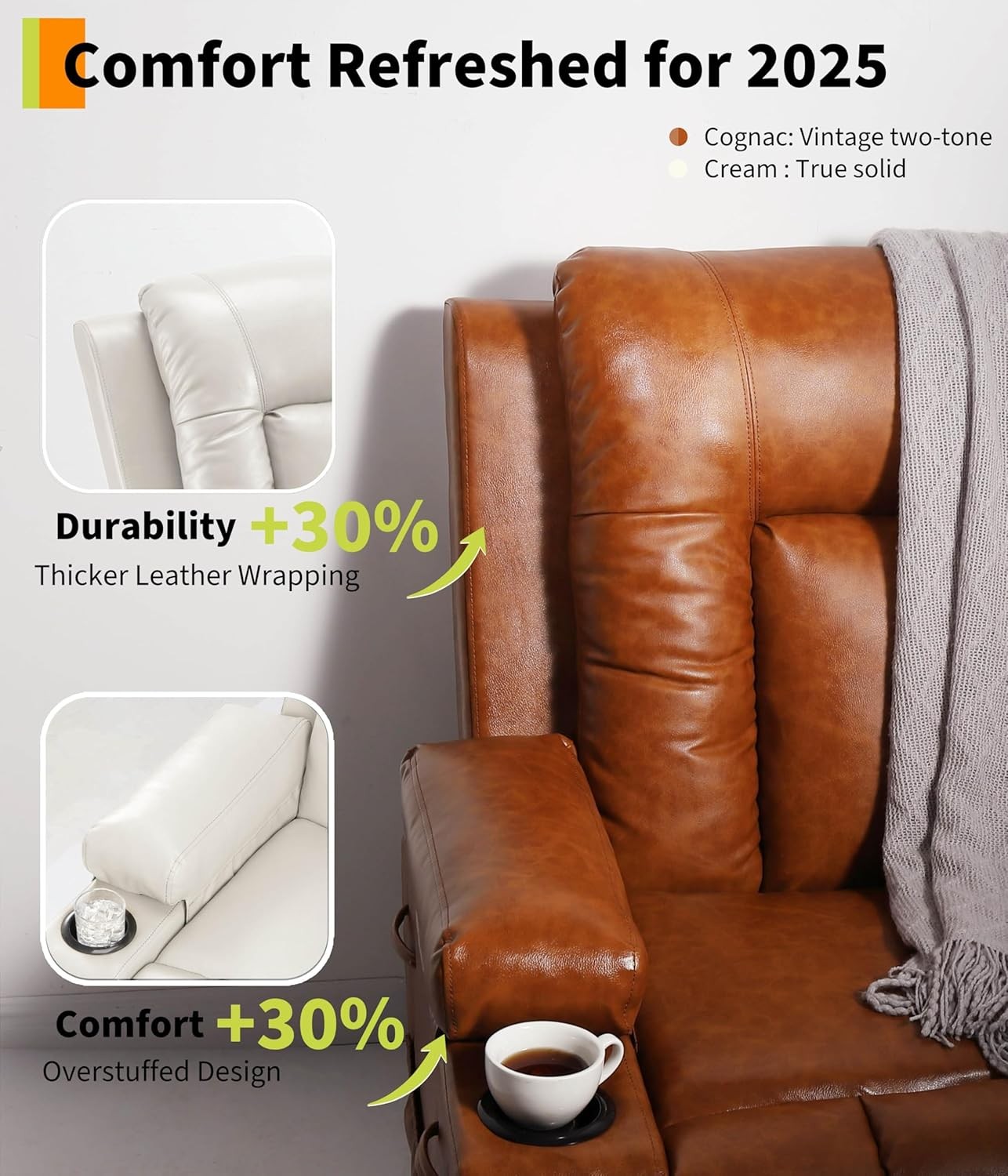 Electric Power PU Leather Lift Chair w/ Remote Control Recliner Chair Massage US