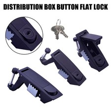 Black Compression Latch Lever Lock Knob w/Key for Horsebox Trailers Locker Door