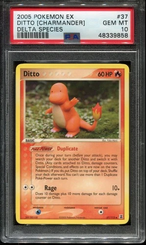 Ditto (Charmander) 37/113 PSA 10 Ex Delta Species Pokemon TCG Graded POP 54