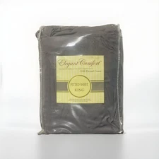 Elegant Comfort - King Gray Fitted Sheet - 78” x 80” + 14”