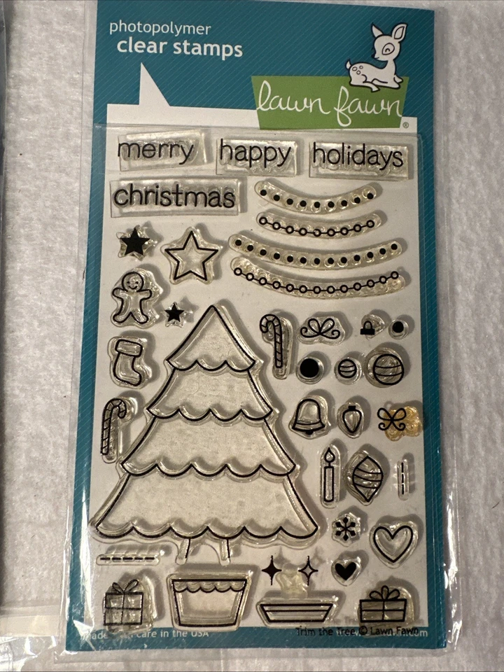 Lote de 3 juegos de estampillas transparentes de cervatillo de césped invierno Navidad LF1224 LF564 y LF2037 Foto 3 de 4