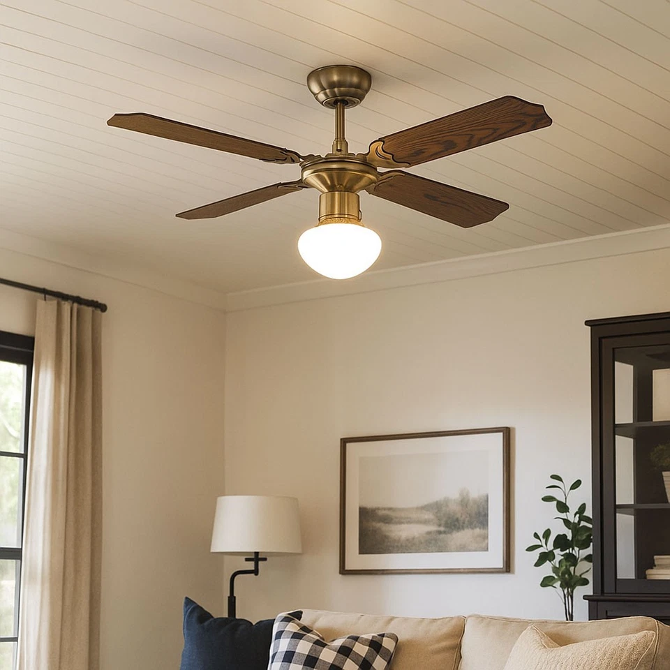 Ventilatore da Soffitto Lampada LED Vor-Rücklauf Interruttore Pale Reversibile - Immagine 4 di 4