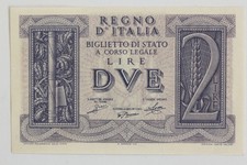 New 2 Lire banknote from Italy, 1939 (57927)