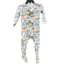 Pigiama Magnetic Me Unisex 12-18M Footie Bianco Stampa Animalier Cotone Biologico