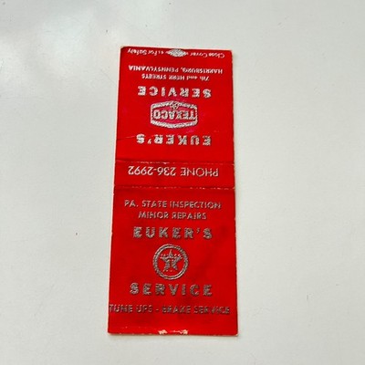 Euker's Service Harrisburg PA Vintage Matchbook Cover TMB94-6