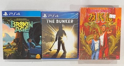 New Limited Run Games Lot - PS4 - Broken Age, The Bunker, Double Dragon IV
