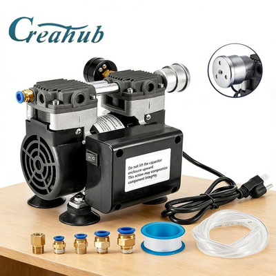 #ad 50L min Oilless Vacuum Pump w Meter Aluminum Switch Pressure Gauge Silencer Hose $129.99