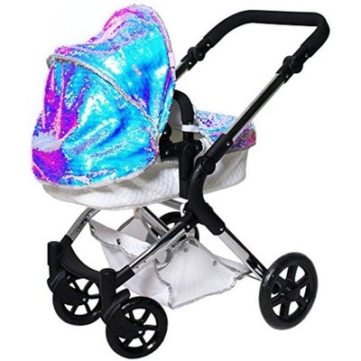 Roma Polly Einzel Puppenwagen - 2-in-1 Meerjungfrau Puppenwagen für 3-9 Jahre,