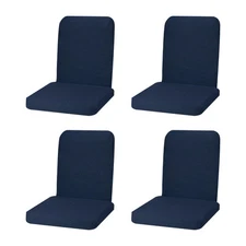 4 Pack Chair Seat Covers Rectangle Stretch Dining Covers for Home, Navy Blue