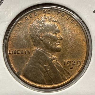 1929-D Lincoln Wheat Penny Cent BU BN Brown Coin Uncirculated (U336)