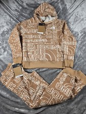NWT North Face Camp Fleece Pullover Hoodie/Jogger Set Boys M 10 Almond Butter
