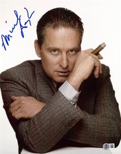 Michael Douglas Signed Autograph Wall Street 11X14 Photo BAS Beckett