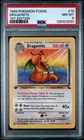 1999 POKEMON FOSSIL 1ST ED #19 DRAGONITE PSA 8