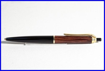 1955s GEHA N° 320 Ballpoint Pen Brown Striped, Black & Gold With New Refill