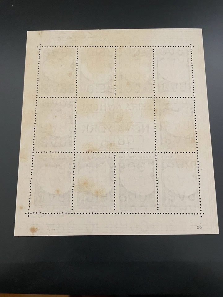 RHM:#B-4 Mi: #BL3 Sn: #496a 1940-42 Brazil FEIRA MUNDIAL DE NOVA IORQUE purple - Image 2 of 2