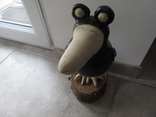 Rosenkugel Keramik Handarbeit Garten Vogel Rabe Gartenkeramik  Stele Krone Deko