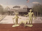 Vintage Marx Fort Apache Rin Tin Tin set of creme character figures. Mint, rare