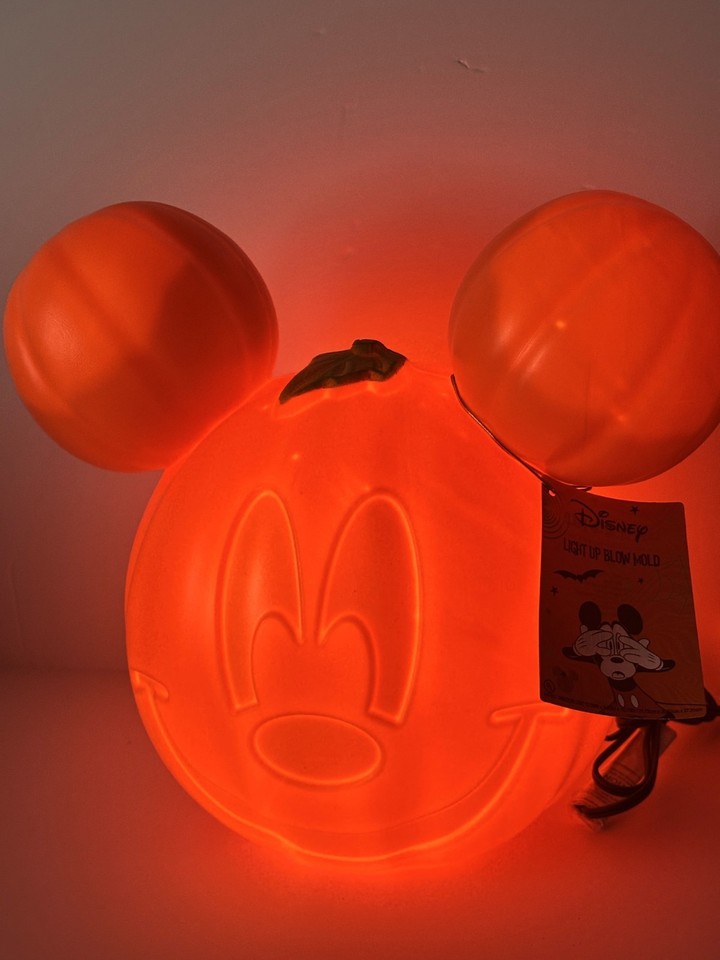 2025 Disney Halloween 11" Mickey Mouse Pumpkin Jack O Lantern Light Up ...