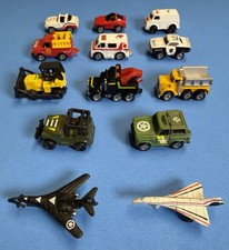 Micro Machines Vintage Lot Of 13 Vehicles Cars Planes Ambulance Tow truck 1980s