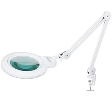 XL Bifocal LED Magnifying Lamp, 7-Inch Acrylic Lens, 5D/20D Magnification, Ha...