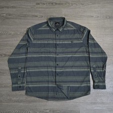 Sitka Gear Button Up Shirt Long Sleeve Grange Flannel Slate Gray Stripe Mens XL