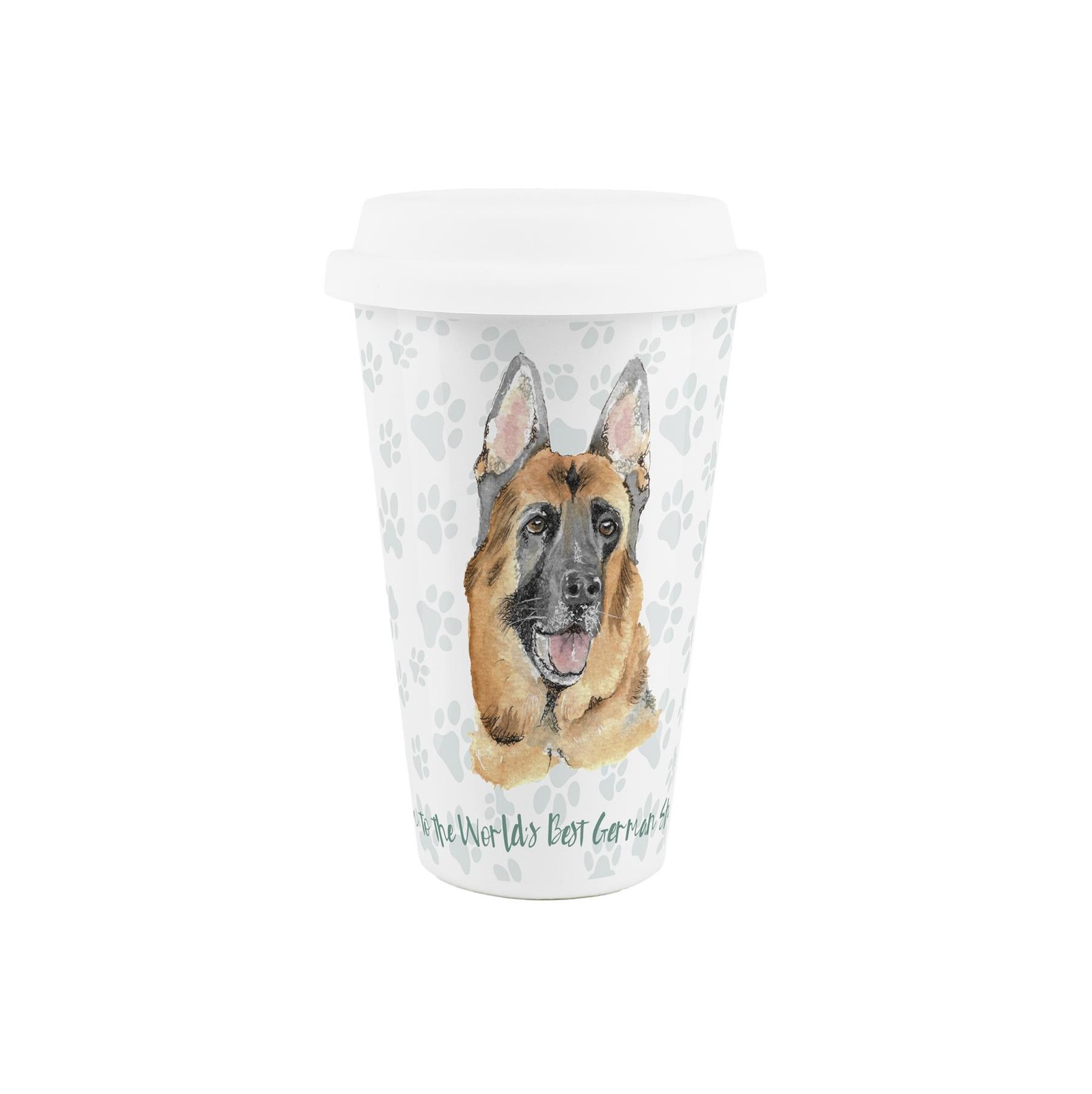 German Shepherd Dog Mum Ceramic Travel Mug - Novelty Dog Reusable Cup Gift