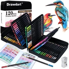120 Colored Pencils for Adult Coloring Books Professional Soft Core Drawing S...