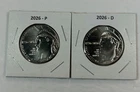 2026 P & D UNC Clad Kennedy Half Dollar Set from Mint Bag - Free Shipping