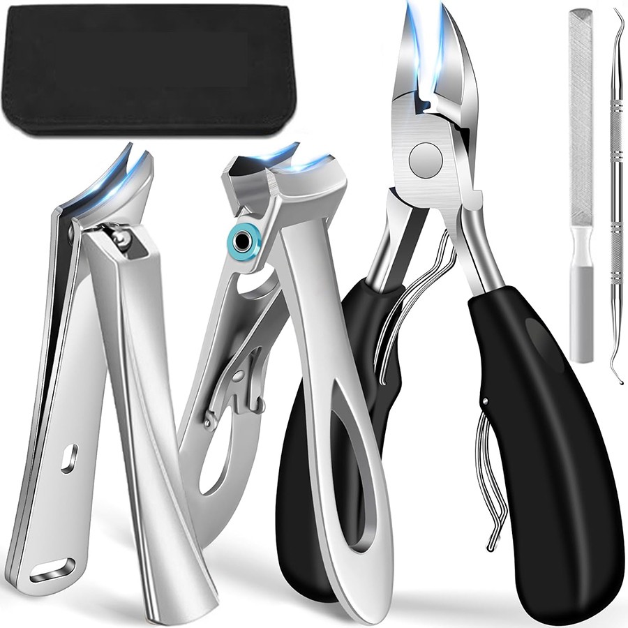 Heavy Duty Toe Nail Clippers Kit Ingrown Nail Cutters Manicure Pedicure Tool Set