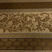 Brown Floral Panel Stripe Upholstery Fabric