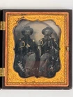 Antique Civil War Solidiers Holding Swords - Sixth Plate Size Tintype